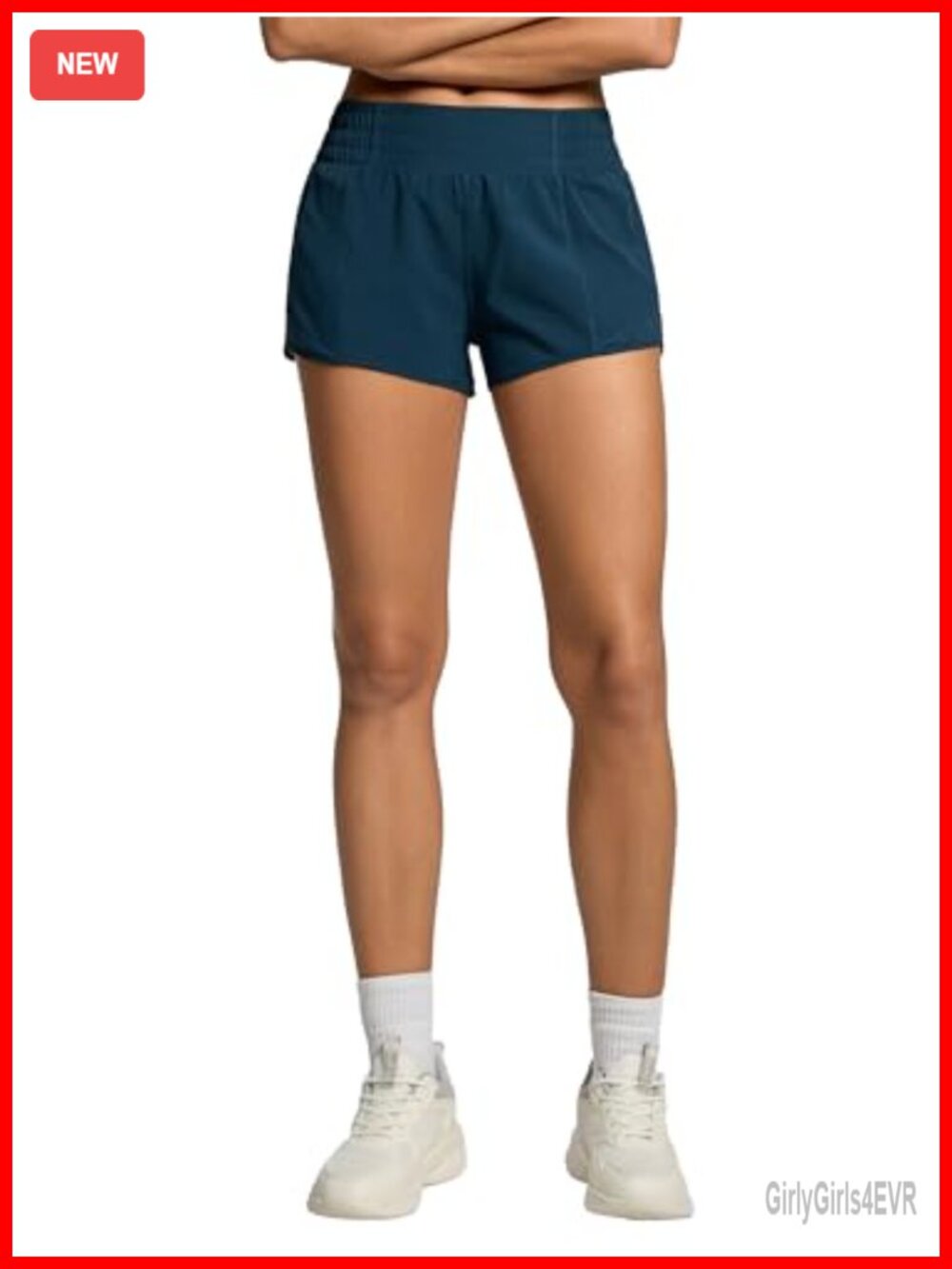 Women's Athletic Running Shorts Quick-Dry High Waisted Zip Pocket Gym Workout